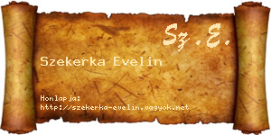 Szekerka Evelin névjegykártya